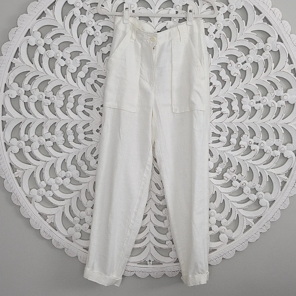 NWT J. Crew Seaside Cargo Linen Pants Size 0 - Picture 3 of 9